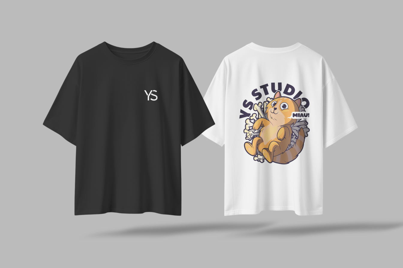 KOLマネジメントエージェンシーによるブランド構築の一環として制作されたオリジナルTシャツ。クリエイターの個性が形になったブランドアイテム。